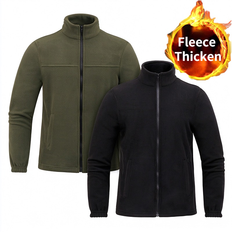 Winter Clothing Hiking - Winter Mens Fleece Coat Full Zipper